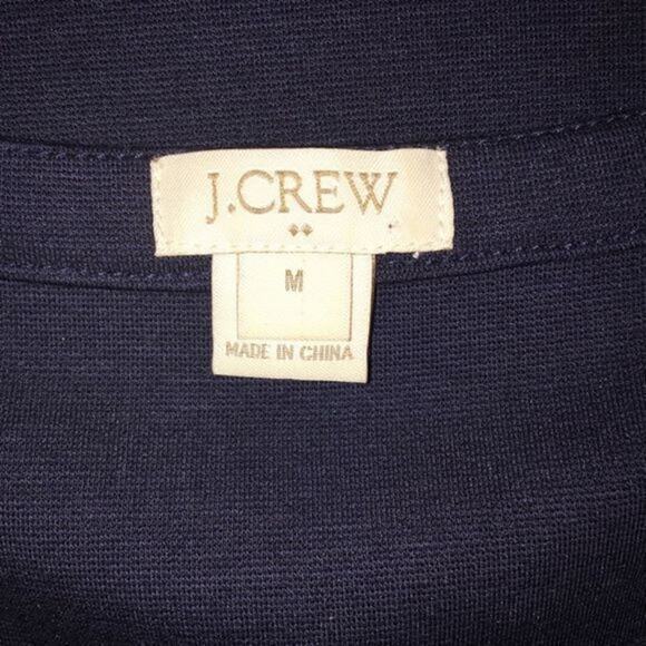 J Crew Factory Navy Lace Up Short Sleeve Tee M - Picture 3 of 4